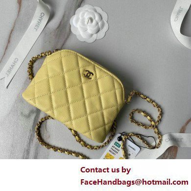 Chanel Grained Calfskin  &  Gold-Tone Metal Clutch with Chain Bag AP4000 Yellow 2025